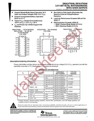 SN74LVTH240DBRG4 datasheet  